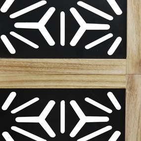 4 paneles barna és fekete tömör császárfa térelválasztó