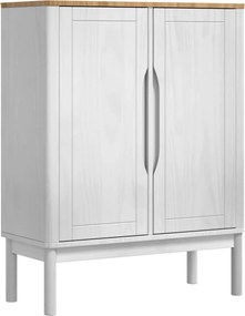vidaXL Széf FLORO Fehér 70 x 30 x 70,5 cm Tömör fenyőfa
