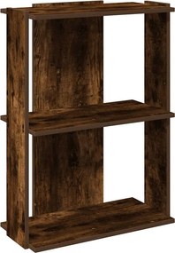 vidaXL 3 szintes füstös tölgy színű szerelt fa könyvespolc 60x30x80 cm