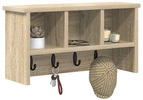 Fali Kabáthorog polcokkal sonoma tölgy 50 x 16 x 26 cm Faanyag