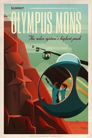 Reprodukció Olympus Mons Space X (Retro Intergalactic Travel on Mars)