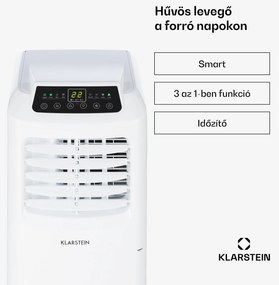 Klarstein Pure Blizzard Smart 9k, mobil klíma, 9000 BTU / 2,6 kW, A energiahatékonysági osztály, távirányító