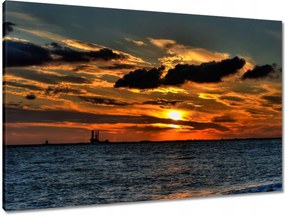 Vászonkép 90x60 Naplemente a tengerparton