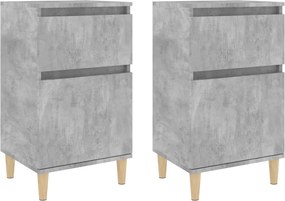vidaXL 2 db betonszürke éjjeliszekrény 40 x 35 x 70 cm