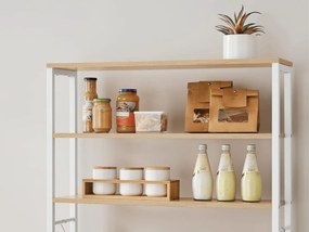 Konyhai polc LORANO 167x80 cm, fehér / tölgy dekoráció