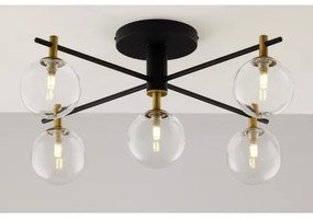 Jupiter 2035 - Felületre szerelhető csillár FIGARO 5xG9/10W/230V fekete/arany/bézs/átlátszó