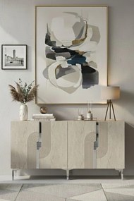 Meyra 180 - White, Travertine, Silver