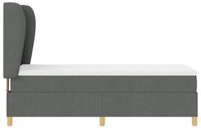 Boxspring Ágy Matracokkal Sötét Szürke 80x200 cm Szövet
