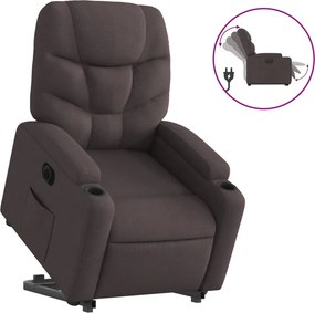 vidaXL elektromos felállást segítő sötétbarna szövet dönthető fotel