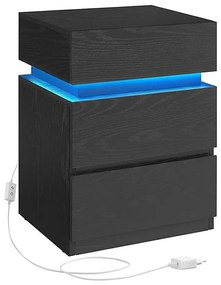 SMARTIE LED-világítású éjjeliszekrény, fekete