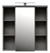 Tükrös VENOM fali fürdőszobai szekrény, antracit/barna