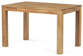Étkezőasztal 120x80x75 cm, tömör fehér tölgy, olajos felületkezelés, 8x8 cm-es lábak