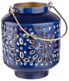 BLUE MAROCCO lámpás, sötétkék Ø12,5cm
