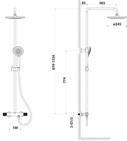 Sapho - SOLARIS zuhanykészlet csapteleppel, fényes króm