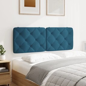 kék bársony fejtámla párna 120 cm