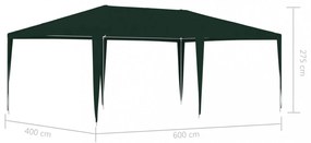 zöld rendezvénysátor 4 x 6 m 90 g/m²