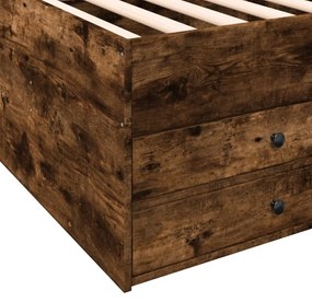 füstös tölgy kanapéágy fiókkal matrac nélkül 90x190 cm