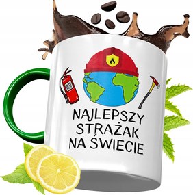 Zöld Bögre Tűzoltónak Tökéletes Ajándék fényképes nyomtatással