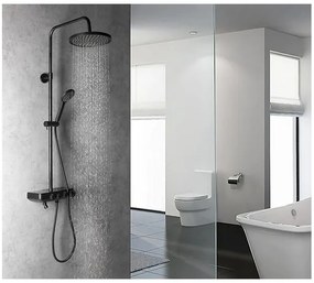 Aqualine - Zuhanygarnitúra csappal és kiegészítő mini csappal FARRAO matt fekete