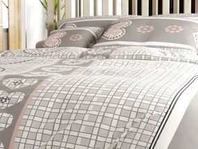 Krepp ágynemű HEART RETRO POLY szürke Ágyneműhuzat mérete: 70 x 90 cm | 140 x 200 cm