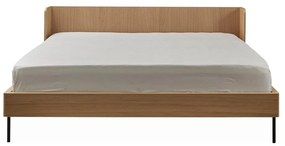 Natúr színű franciaágy tölgyfa dekorral 180x200 cm Wrap – Bonami Selection