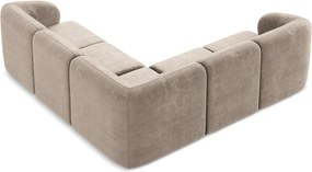 Világosbarna zsenília sarokkanapé Lani – Makamii