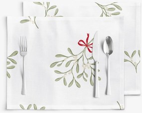 Goldea karácsonyi pamut reggeliző alátét - karácsonyi fagyöngy - 2db 30 x 40 cm
