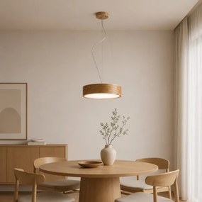 BRILAGI - CARVALHO MODERN LED csillár kábelen 2xE27/60W/230V, tölgy, átmérő 37,5 cm