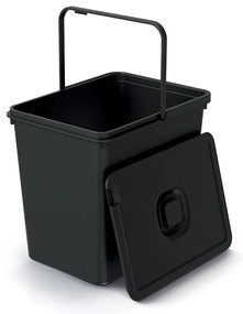 Függesztett szemetes, 23 l, fekete