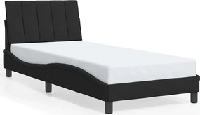 vidaXL fekete bársony ágykeret matrac nélkül Hanko 90x190 cm