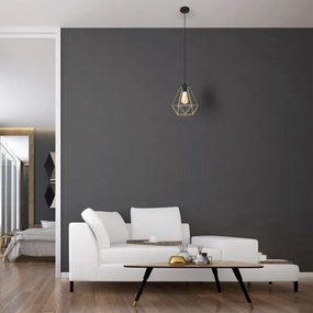 Csillár zsinóron KARO 1xE27/15W/230V arany/fekete