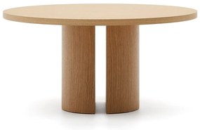 Kerek étkezőasztal tölgyfa dekorral ø 150 cm Nealy – Kave Home