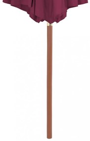 bordói vörös kültéri napernyő farúddal, 300 cm átmérőjű