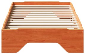 vidaXL ágy matrac nélkül rakásolható viaszbarna 90x190 cm tömör fa