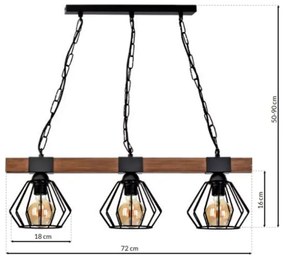 Csillár láncon ULF 3xE27/60W/230V