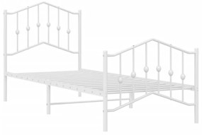 fehér fém ágykeret fej- és lábtámlával 80 x 200 cm