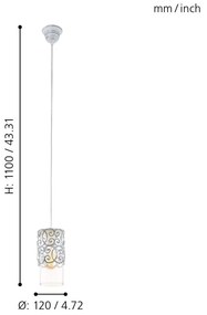 Eglo Cardigan 49202 függeszték, 1x60W E27