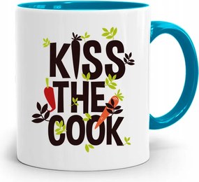 Kék Bögre Szakácsnak Kiss The Cook nyomott mintával