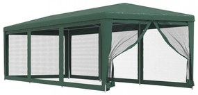 zöld HDPE rendezvénysátor 8 hálós oldalfallal 3x9 m