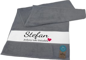 Törölköző 50 x 100cm nagypapának- "Az egyetlen ilyen nagypapa"- grafit.