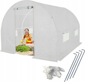 Fóliaalagút Üvegház 2x2m Prémium Pe hálóval 4m2 Fehér cső 19mm