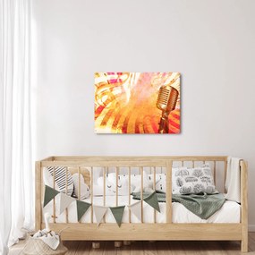 Kép - Retro mikrofon (70x50 cm)
