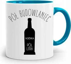 Kék Bögre Építőknek Félépítő Nyomtatott Fényképpel