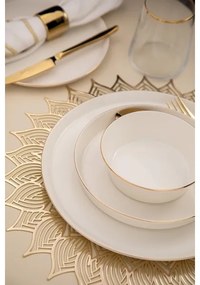 26 darabos porcelán étkészlet, fehér/arany
