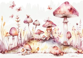 Üveg kép - Rózsaszín tündér (70x50 cm)