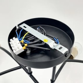 Felületre szerelt csillár ANYA 6xE27/15W/230V fekete/arany