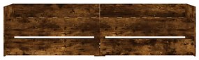 füstös tölgy színű műfa ágykeret fiókokkal 100 x 200 cm
