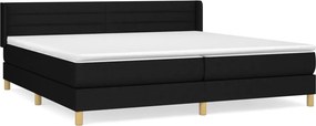 vidaXL fekete szövet rugós ágy matraccal 200 x 200 cm