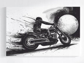 Poszter Grafika Rajz Motor Motorkerékpár Hold B&amp;w 120x80