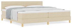 Box Spring Ágy Matraccal Krém 200x200 cm Szövet